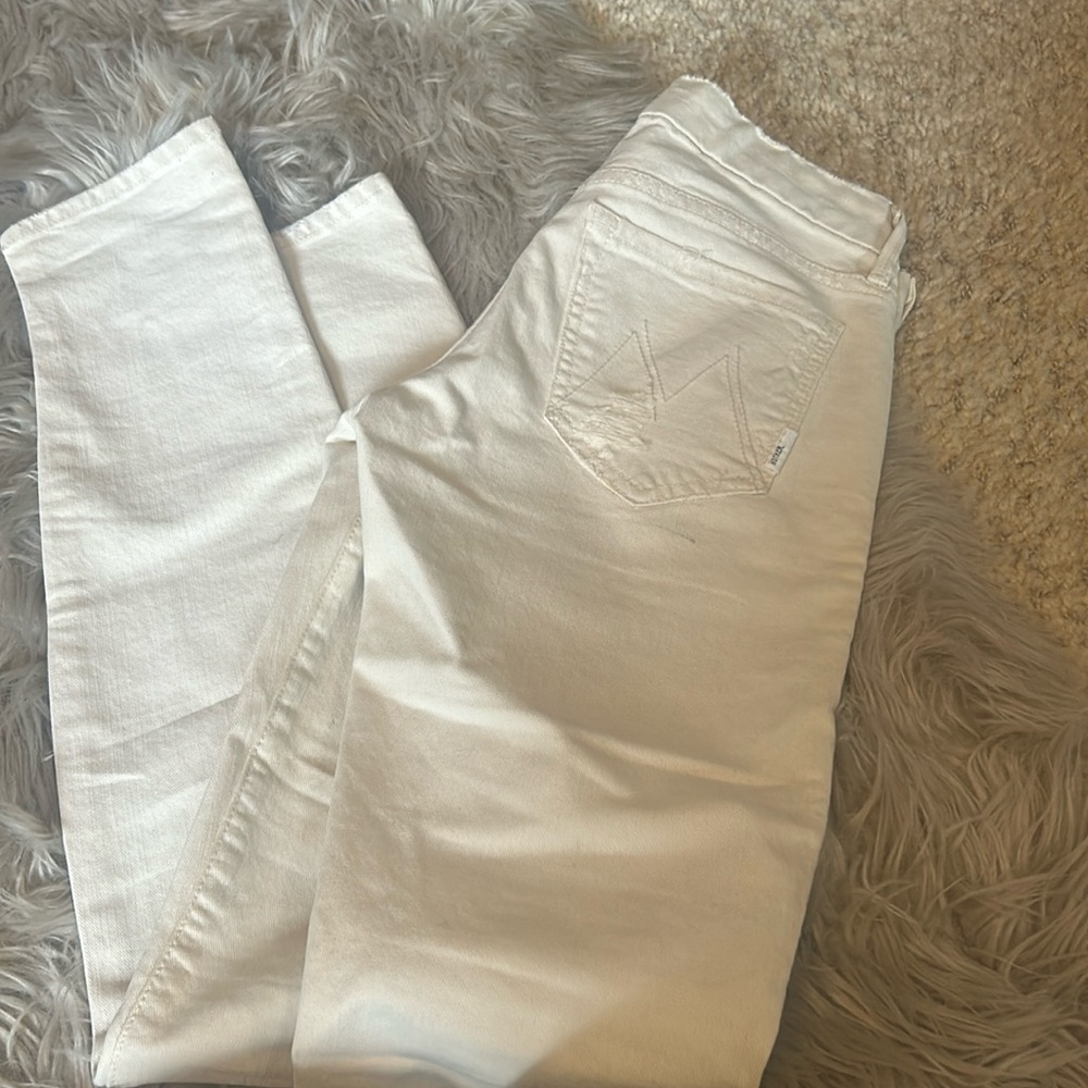 COPY - Mother skinny ivory jean